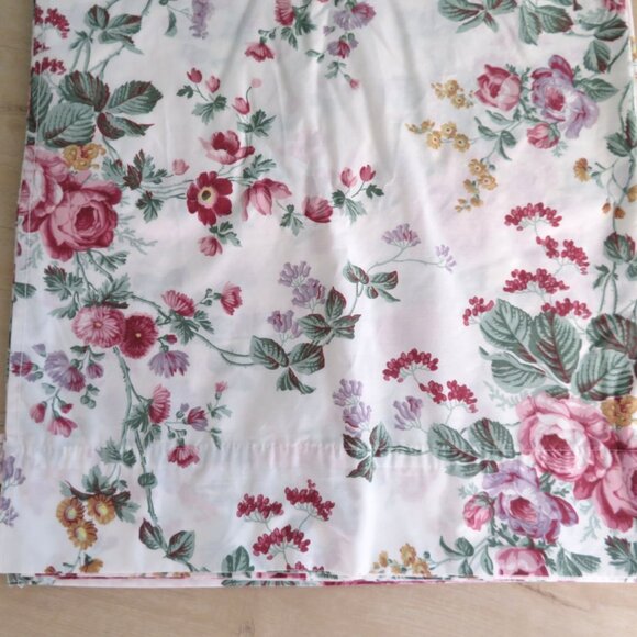 Vintage Westpoint Queen Flat Sheet 90"x102" Floral No Iron Percale Made In USA - Picture 2 of 7